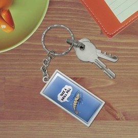 GRAPHICS & MORE Rectangle Take a Krill Chill Pill Funny Humor Keychain in Chrome Plated Metal
