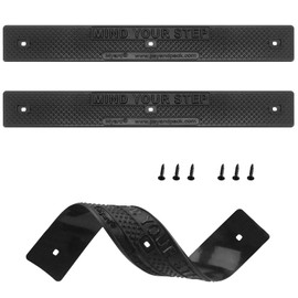 Myard Upgraded Elastic EVA Stair Treads 16"x2" with Screws Down Strip for Safety Stair Step Staircase Increase Safety on Slippery Stairs Non-Slip Footgrip Antislip Strip Slip Resistant Decks (2,Black)