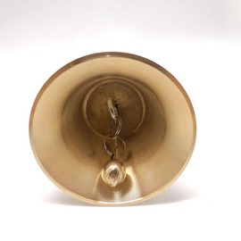 NUOBESTY Christmas Brass Hand Bell Handheld Jingle Bell Santa Claus Hand Bell with Wooden Handle for Christmas Party Wedding Decorations