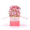 AimtoHome 3D Pop Up Tulip Flower Card, Pink Floral Design,