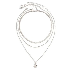 Todu 2-3 Pcs Y2k Necklace Layered Star Pendant Necklace Set Fashion Hollow Five-Pointed Star Choker Necklace Simple For Women Jewelry Gift （Style 3,3Pcs）