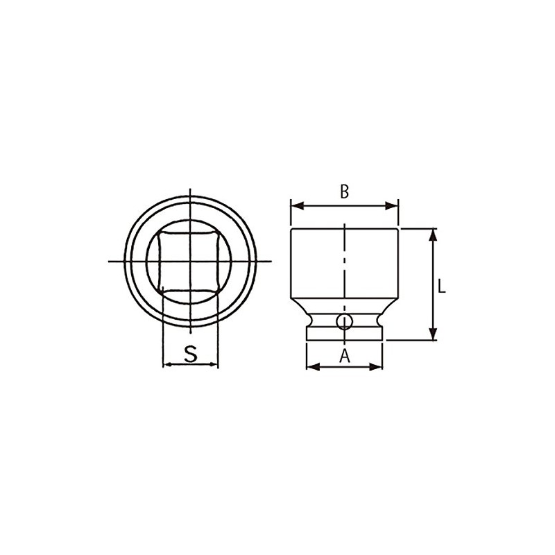 JTC 19 mm Impact Square Socket 21 mm 19 mm