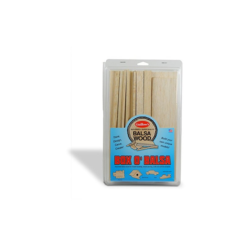 Guillow's Box O' Balsa Model Kit, Small, Random Sizes, 1-Pound