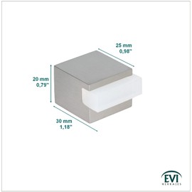 Quadratischer Türstopper, selbstklebend, Edelstahl,,25x25x25mm,Weiß