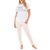 Sleepdown Women's Every Day Pyjamas Set Pajama, White Pink, XL