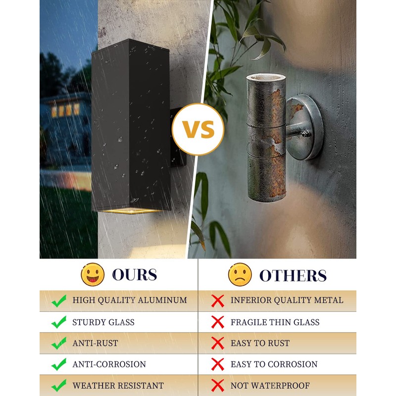 harriet Outdoor Wall Lights, Modern Outdoor Wall Sconces Aluminum Waterproof,