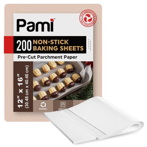 PAMI Non-Stick Baking Sheets -200 Pre-Cut Disposable Cookie Sheets [4