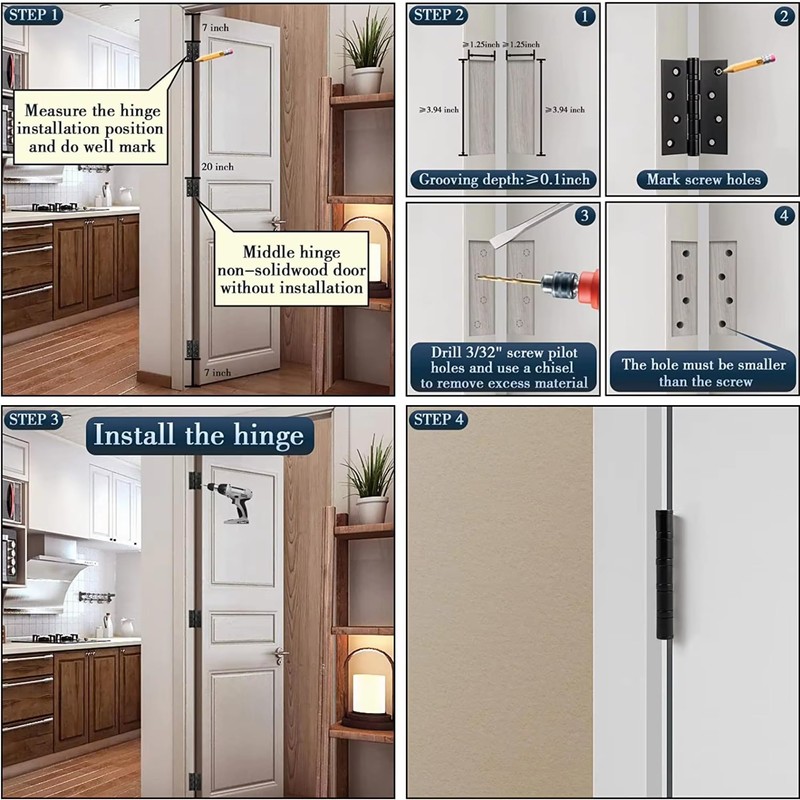 Polished Chrome Ball Bearing Hinges, Heavy Duty Steel Door Hinges