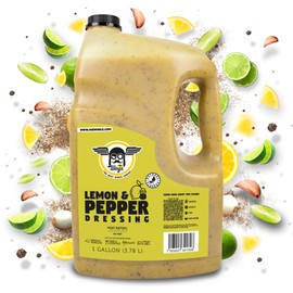 Mr Wings Lemon & Pepper Dressing 1 Gallon (128 Fl Oz). Use this perfect flavor as sauce or marinade on all your food: chicken, boneless, fish, grill, vegetables.Big sauce bulk.