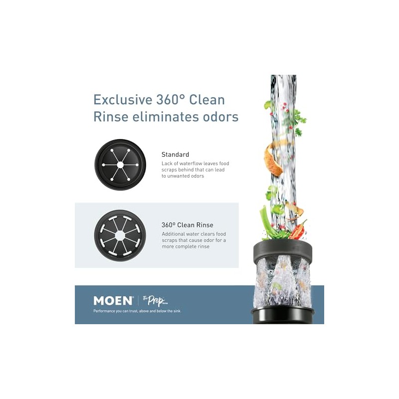 Moen Prep Series PRO Continuous Feed Compact Garbage Disposal for