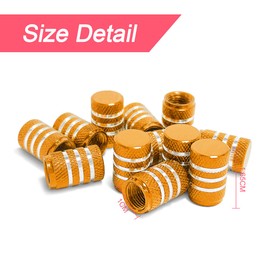 CGEAMDY Aluminium Valve Caps for Car, General Hexagonal Valve Caps, Universal Valve Caps for Cars, Trucks, Motorcycles (Gold)