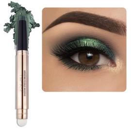 Enfuntins Cream Eyeshadow Stick, Long-Lasting, Crease-Proof Eyeshadow with Built-in Smudger Eye Shadow Makeup Light Green Shimmer