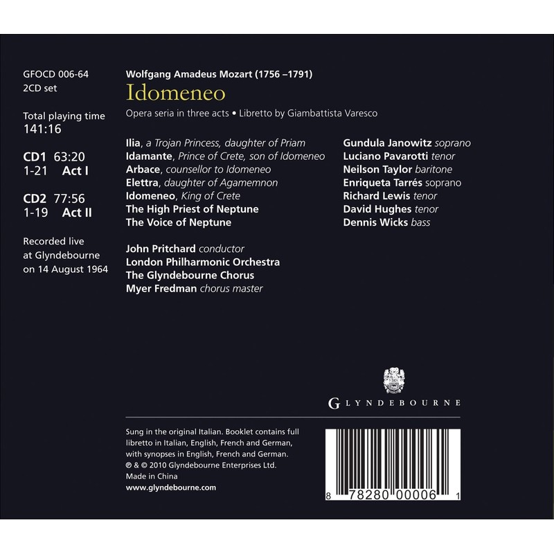 Mozart: Idomeneo (Glyndebourne 1964)