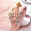 ARFUKA Keychain Rhinestone Butterfly Pendant Keyring 3d Animal Iced Out