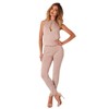 Lemoniade Stylish jumpsuit V-neck and refined details as halterneck, short