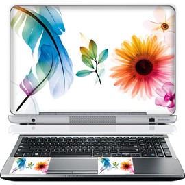 Meffort Inc 13 13.3 Inch Laptop Skin Sticker Cover Art Decal Decorative Stickers (Included 2 Wrist Pads) - Flower Leave Design