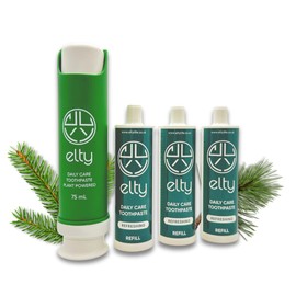 Elty Daily Care Toothpaste Starter Pack with Hydroxyapatite,Remineralising| Made in The UK | Dentist Approved | Natural,Vegan | Suitable for Adults and Teens | No Chemicals, No Alcohol, Refillable