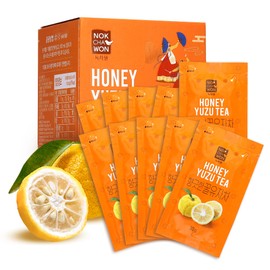 [Nokchawon] Honey Citron Tea (Yuzu with Honey Blend), 10 Sachets - Quick Hot Tea or Cocktail Base - Ideal Holiday Christmas Gift for Cozy Comfort & Travel (550g/19.4Oz)