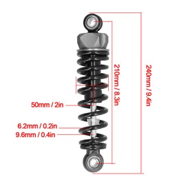 Shock Absorber, 210 mm/8.3 Inch Adjustable Rear Suspension Spring Shock Absorber for Motorcycle, Scooter, Mountain Bike, Moped, Pocket Bike, Mini Dirt Bike