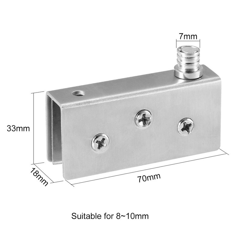 uxcell Adjustable Glass Door Hinges Clamp, Stainless Steel Cabinet Pivot