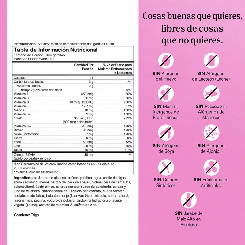 One A Day Multivitaminico Prenatal Con 120 Gomitas Bayer