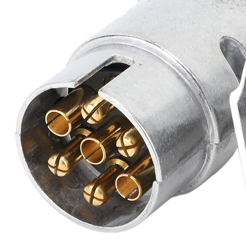 Trailer Plug Socket Kit Aluminum Alloy DC12V 7 Pin Plug