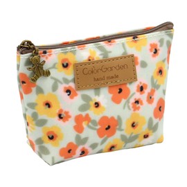 loco animo Pouch with Gusset S Size Lightweight Small Accessory Case Cute Makeup Pouch Bag in Bag Stylish Makeup Pouch Gift Use, flower, Small