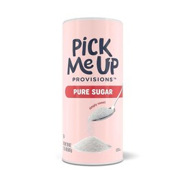 Pick Me Up Provisions 100% Pure Cane Sugar, Easy Pour Sweetener, 20 Oz Canister, 3-Pack, Granulated White