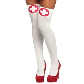 Boland 02254 Socks Stockings Nurse Nurse, White/Red, One Size