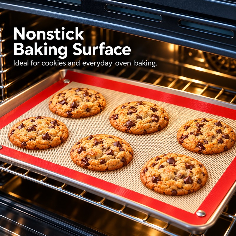 Reusable Silicone Baking Mat for Oven Baking – Nonstick, Snap-Corner