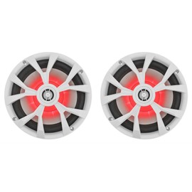 Rockville Pair Rockville RKL80MW 8" 900 Watt White 2-Way Marine Boat Speakers w/LED's
