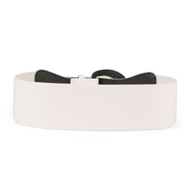 JASGOOD Women Wide Stretchy Vintage Belt Dress Elastic Waist Belts for Women Christmas Dress (Cream White,Belt Length 77cm,Fits Waist 24-27 Inch)