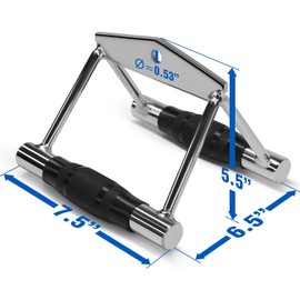 Yes4All Combo Tricep Press Down Cable Machine Attachment Set, Double D Handle, V-Shape Bar with Rubber Cable Machine Accessories for Home Gym