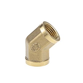 uxcell Brass Pipe Fitting - 45 Degree Elbow G1/2 Female X G1/2 Female Hex Bushing Adapter 44mm Length