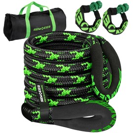 Kinetic Recovery Rope 1" x20ft Snatch Strap with Soft Shackles