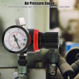1/4" 150psi Air Pressure Regulator Gauge, Water Pressure Regulator with Gauge, Regulating Valve Adjustable Pressure Reducer, Pneumatic Spray Gun Accessory