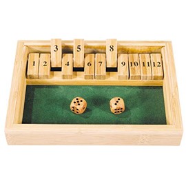 Klappenspiel Bambus Shut the box Holz Würfelspiel