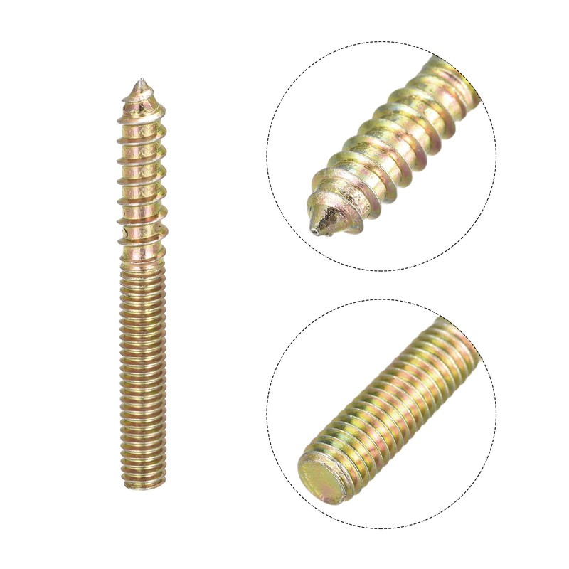 sourcing map Hanger Bolts Screw Connection Hanger Woodworking M6 x