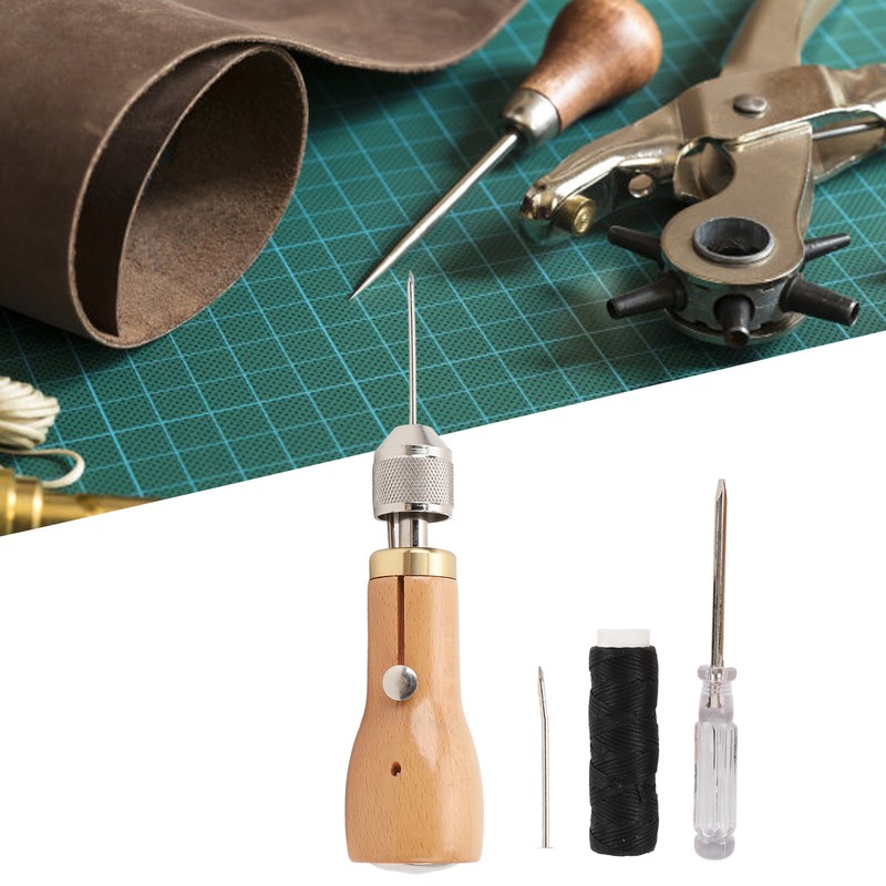 Hand Sewing Awl Kit Easy Threading Quick Sewing Handheld Stitching