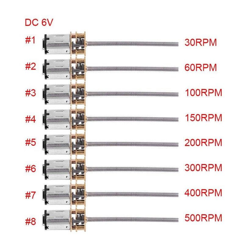 DC 6V Gear Motor with Long Screw Thread Output Shaft
