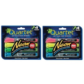 Quartet Glo-write Neon Dry-Erase Markers, Bullet Tip, Assorted Colors (2)