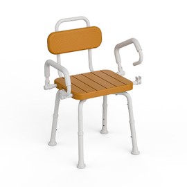 Swivel Shower Chair 360 Degree, Adjustable Shower Seat with Pivoting Arms for Inside Showers or Tubs, Non-Slip Rotating Bathtub Shower Chair for Elderly Disabled Injured, 350LBS Capacity