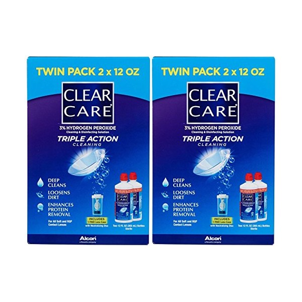 Clear Care Cleaning & Disinfection Solution-12 oz, 2 pack