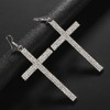 Large Cross Dangle Hook Earrings for Women Exaggerate Rhinestone Long