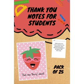 Kards by Kaylee Flat Thank You Note Cards from Teacher with Envelopes-