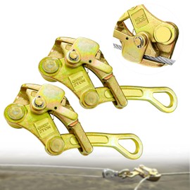 FITHOIST 2PCS 4400Lbs Cable Puller Steel Wire Grip, 2 Ton Cable Puller Wire Puller for 5/32”-7/8” Steel Wire Rope, Wire Pulling Come Along Tools