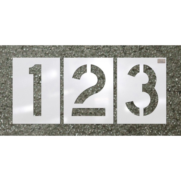 CH Hanson 12 Piece Number Kit - Pavement Stencil - Font Size 12" X 9"