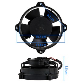 DOCAS 3.5 Inch 12 V 30 W Universal Motorcycle Radiator Fan Cooling Fan 12 V Cooling Fan for Pit Dirt Bike Motocross ATV UTV Quad Go Kart Buggy