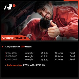 A-Premium Juego de cables de bujía compatible con Jeep Wrangler 2007 2008 2009 2010 2011 V6 3.8L juego de 6 piezas