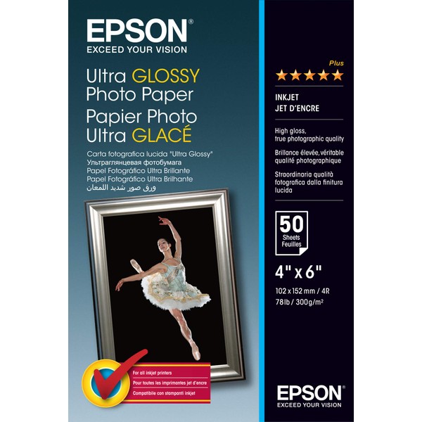 Epson S041943 Ultra Glossy Photo Paper - Glossy Photo Paper - 100 x 150 mm - 50 Sheet(s)